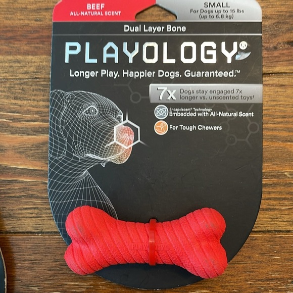 Playology Scented Dog Toys | Beef / Chicken / Peanut Butter | Small Dog Bone - Picture 3 of 5